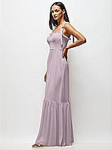 Alt View 4 Thumbnail - Lilac Dusk Tie-Shoulder Bustier Bodice Ruffle-Hem Maxi Dress
