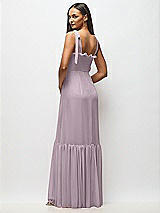 Alt View 5 Thumbnail - Lilac Dusk Tie-Shoulder Bustier Bodice Ruffle-Hem Maxi Dress