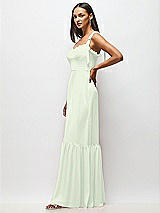 Alt View 4 Thumbnail - Mint Green Tie-Shoulder Bustier Bodice Ruffle-Hem Maxi Dress