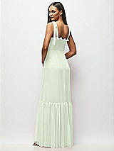 Alt View 5 Thumbnail - Mint Green Tie-Shoulder Bustier Bodice Ruffle-Hem Maxi Dress