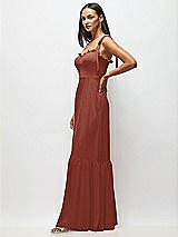 Alt View 4 Thumbnail - Auburn Moon Tie-Shoulder Bustier Bodice Ruffle-Hem Maxi Dress