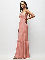 Alt View 4 Thumbnail - Desert Rose Tie-Shoulder Bustier Bodice Ruffle-Hem Maxi Dress