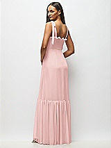 Alt View 5 Thumbnail - Rose Tie-Shoulder Bustier Bodice Ruffle-Hem Maxi Dress