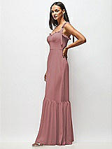 Alt View 4 Thumbnail - Rosewood Tie-Shoulder Bustier Bodice Ruffle-Hem Maxi Dress