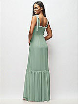 Alt View 5 Thumbnail - Seagrass Tie-Shoulder Bustier Bodice Ruffle-Hem Maxi Dress