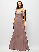 Alt View 3 Thumbnail - Sienna Tie-Shoulder Bustier Bodice Ruffle-Hem Maxi Dress