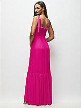 Alt View 5 Thumbnail - Think Pink Tie-Shoulder Bustier Bodice Ruffle-Hem Maxi Dress