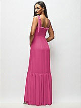 Alt View 5 Thumbnail - Tea Rose Tie-Shoulder Bustier Bodice Ruffle-Hem Maxi Dress