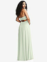 Alt View 7 Thumbnail - Mint Green Strapless Empire Waist Cutout Maxi Dress with Covered Button Detail