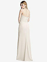 Alt View 3 Thumbnail - Ivory Strapless Pleated Faux Wrap Trumpet Gown with Front Slit