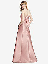 Side View Thumbnail - Rose Strapless A-line Satin Gown with Modern Bow Detail