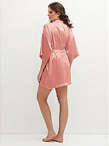 Rear View Thumbnail - Rose Short Whisper Satin Robe