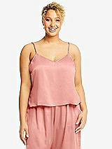 Alt View 1 Thumbnail - Rose Split Back Whisper Satin Cami Top