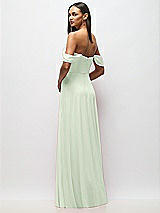 Alt View 6 Thumbnail - Mint Green Chiffon Corset Maxi Dress with Removable Off-the-Shoulder Swags