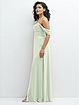 Side View Thumbnail - Mint Green Chiffon Corset Maxi Dress with Removable Off-the-Shoulder Swags