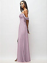 Alt View 5 Thumbnail - Suede Rose Chiffon Corset Maxi Dress with Removable Off-the-Shoulder Swags