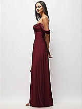 Alt View 5 Thumbnail - Cabernet Chiffon Corset Maxi Dress with Removable Off-the-Shoulder Swags