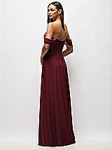 Alt View 6 Thumbnail - Cabernet Chiffon Corset Maxi Dress with Removable Off-the-Shoulder Swags