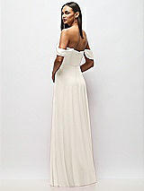 Alt View 6 Thumbnail - Ivory Chiffon Corset Maxi Dress with Removable Off-the-Shoulder Swags
