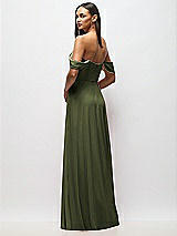Alt View 6 Thumbnail - Olive Green Chiffon Corset Maxi Dress with Removable Off-the-Shoulder Swags