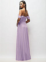 Alt View 6 Thumbnail - Pale Purple Chiffon Corset Maxi Dress with Removable Off-the-Shoulder Swags
