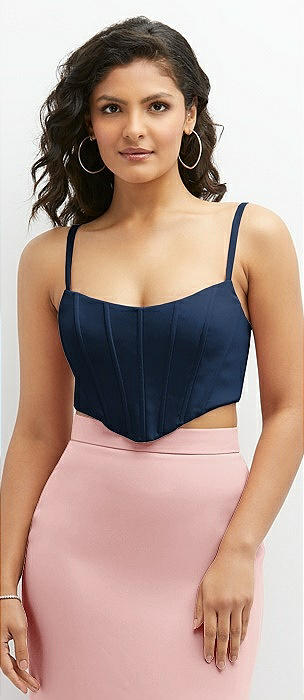 Crepe Mix-and-Match Midriff Corset Top 