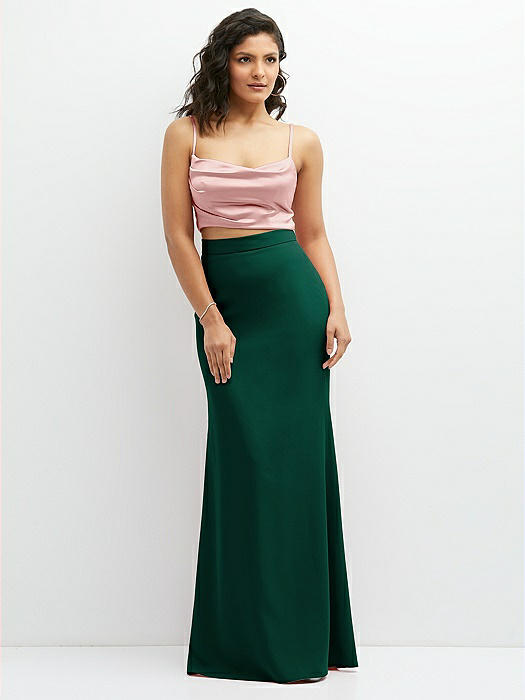 Crepe Mix-and-Match High Waist Fit and Flare Skirt