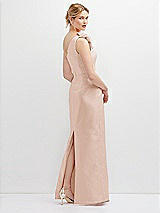 Rear View Thumbnail - Cameo Oversized Flower One-Shoulder Satin Column Dress