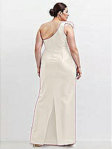 Alt View 2 Thumbnail - Ivory Oversized Flower One-Shoulder Satin Column Dress