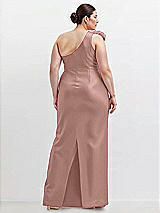 Alt View 2 Thumbnail - Neu Nude Oversized Flower One-Shoulder Satin Column Dress