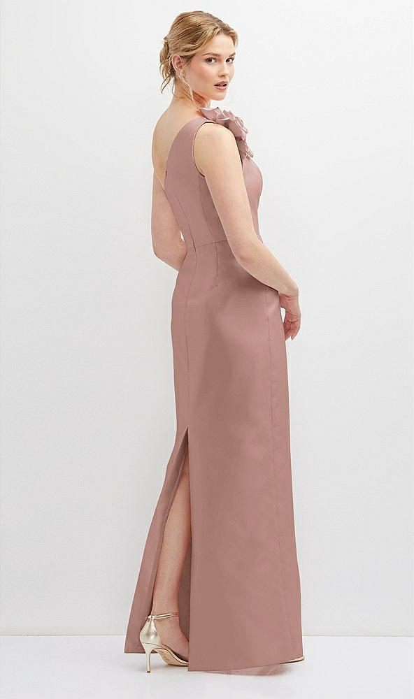 Back View - Neu Nude Oversized Flower One-Shoulder Satin Column Dress