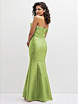 Rear View Thumbnail - Mojito Strapless Satin Fit and Flare Dress with Crumb-Catcher Bodice
