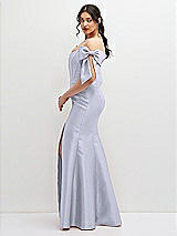 Side View Thumbnail - Silver Dove Off-the-Shoulder Bow Satin Corset Dress with Fit and Flare Skirt