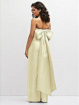 Rear View Thumbnail - Butter Yellow Strapless Draped Bodice Column Dress with Oversized Bow