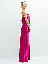 Side View Thumbnail - Think Pink Strapless Maxi Bias Column Dress with Peek-a-Boo Corset Back