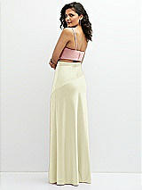 Rear View Thumbnail - Butter Yellow Satin Mix-and-Match High Waist Seamed Bias Skirt