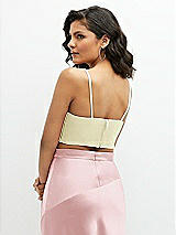 Rear View Thumbnail - Butter Yellow Satin Mix-and-Match Draped Midriff Top