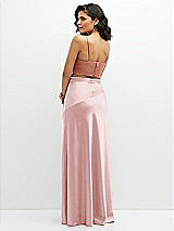 Alt View 2 Thumbnail - Copper Penny Satin Mix-and-Match Draped Midriff Top