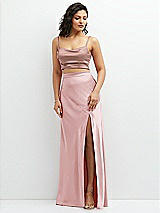 Alt View 1 Thumbnail - Neu Nude Satin Mix-and-Match Draped Midriff Top