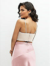 Rear View Thumbnail - Oat Satin Mix-and-Match Draped Midriff Top