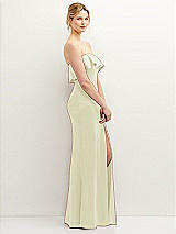 Side View Thumbnail - Butter Yellow Soft Ruffle Cuff Strapless Trumpet Dress with Front Slit