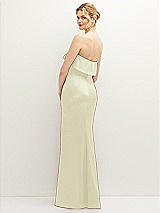 Rear View Thumbnail - Butter Yellow Soft Ruffle Cuff Strapless Trumpet Dress with Front Slit