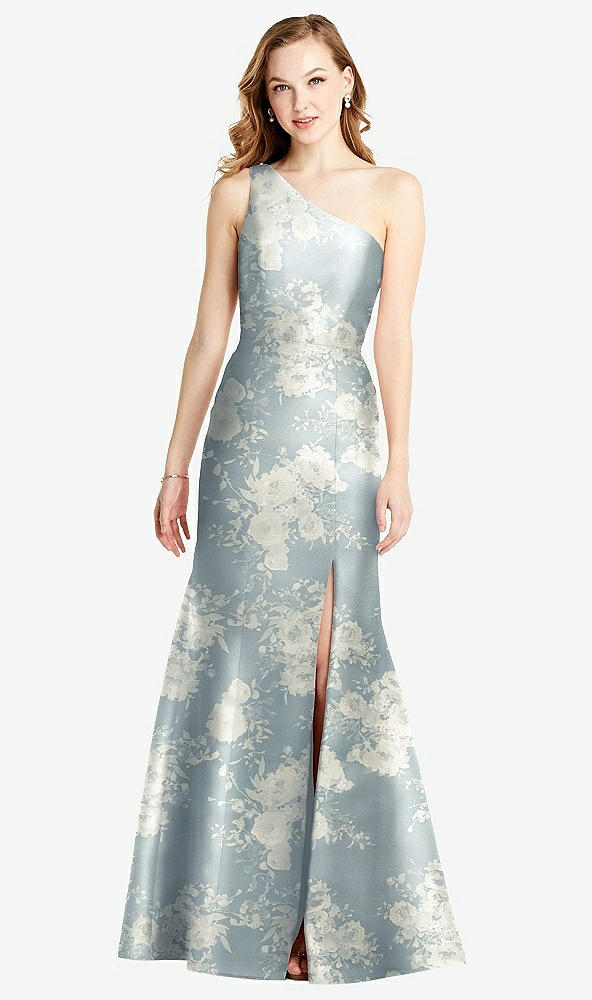 Front View - Porcelain Blue Seraphina Floral Bella Bridesmaids Dress BB137