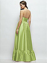 Rear View Thumbnail - Mojito Strapless Cat-Eye Boned Bodice Maxi Dress with Ruffle Hem