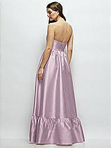 Rear View Thumbnail - Suede Rose Strapless Cat-Eye Boned Bodice Maxi Dress with Ruffle Hem