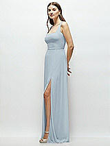 Side View Thumbnail - Mist Square Neck Chiffon Maxi Dress with Circle Skirt
