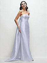 Front View Thumbnail - Silver Dove Strapless Satin Column Dress with Removeable Watteau Train