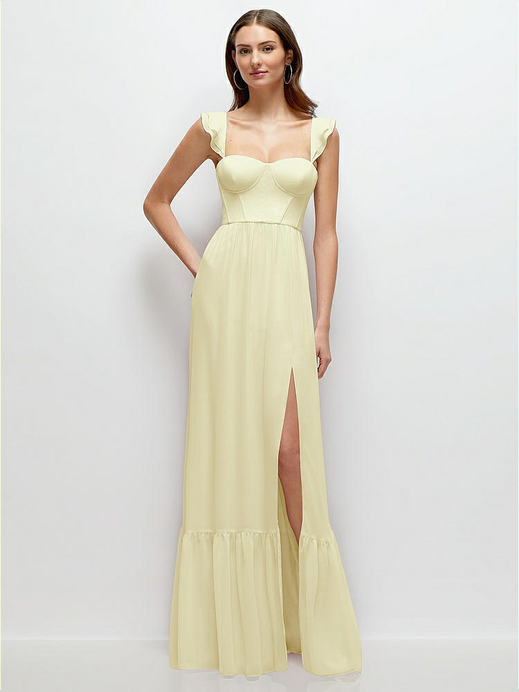 Tiered Chiffon Maxi A-line Bridesmaid Dress With Convertible