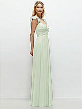 Side View Thumbnail - Mint Green Convertible Ruffle Strap Chiffon Maxi Dress with Full Circle Skirt
