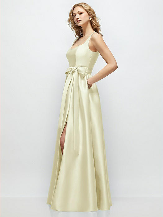 Scoop-Neck Tank Bodice Maxi Dress with Full Skirt